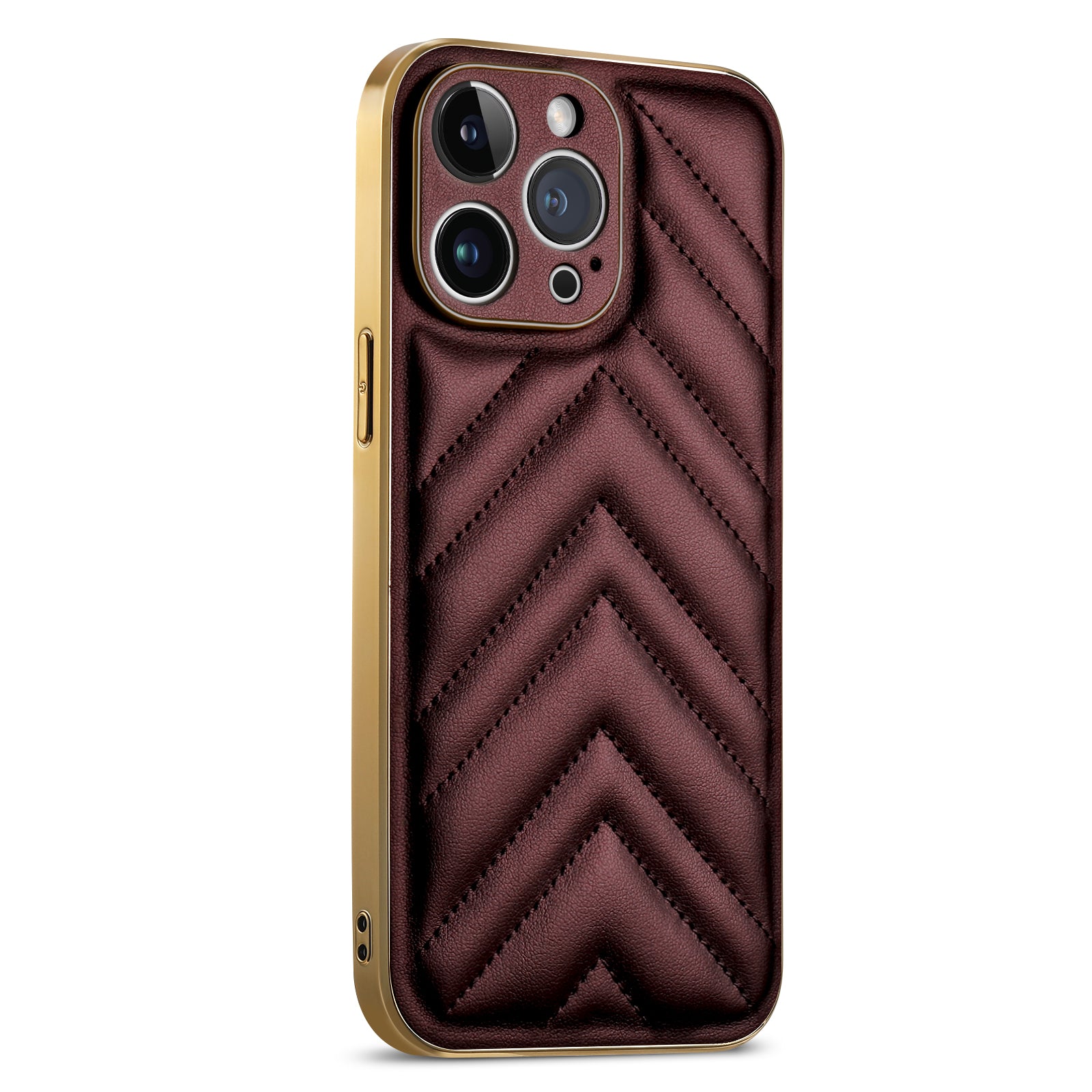 For iPhone 14 Pro V-shape Suture Phone Case PU Leather Coated PC TPU Hybrid Protective Phone Cover For iPhone 14 Pro V-shape Suture Phone Case PU Leather Coated PC TPU Hybrid Protective Phone Cover